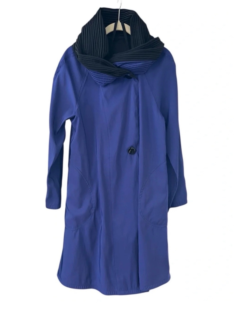 Mycra Pac Donatella Blue Black Reversible Hooded Raincoat Size XS
